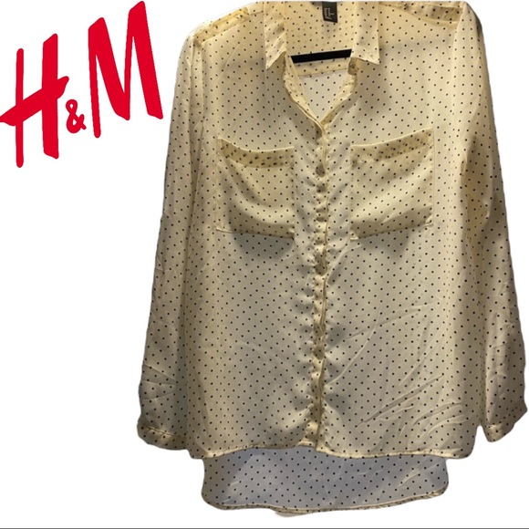 Pre-owned H&M Polka Dot Blouse US Size 10 - Picture 1 of 5